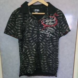 Desigual Black and Red Patterned Kids Shirt